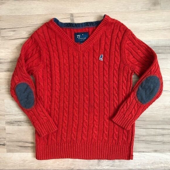 77 Kids Orange Sweater w/ elbow patches Size 5T - Picture 1 of 4
